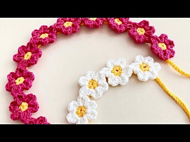 BEAUTIFUL Floral Crochet Bandana, Bracelet, Necklace Pattern. DIY Tutorial