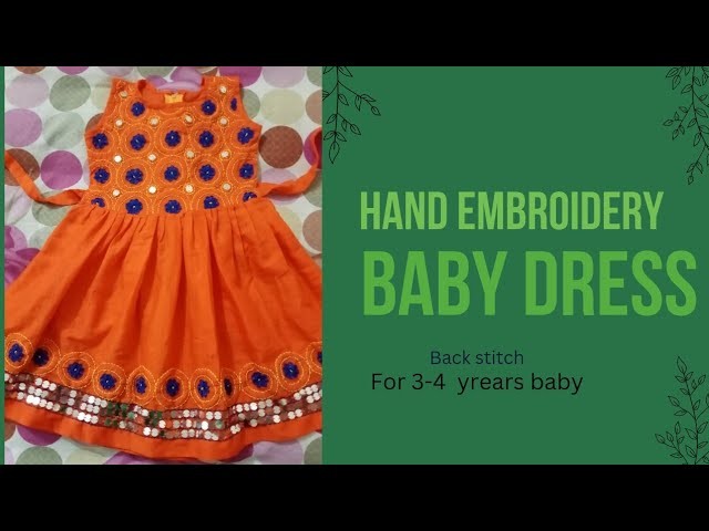 Beautiful hand embroidery baby dress design stitching #embroidery #video