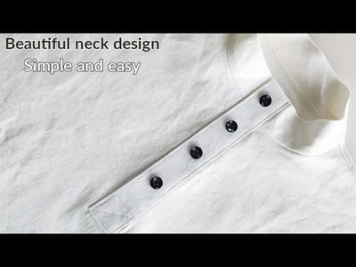 Beautiful neck designer kurta stitching easy method ||
