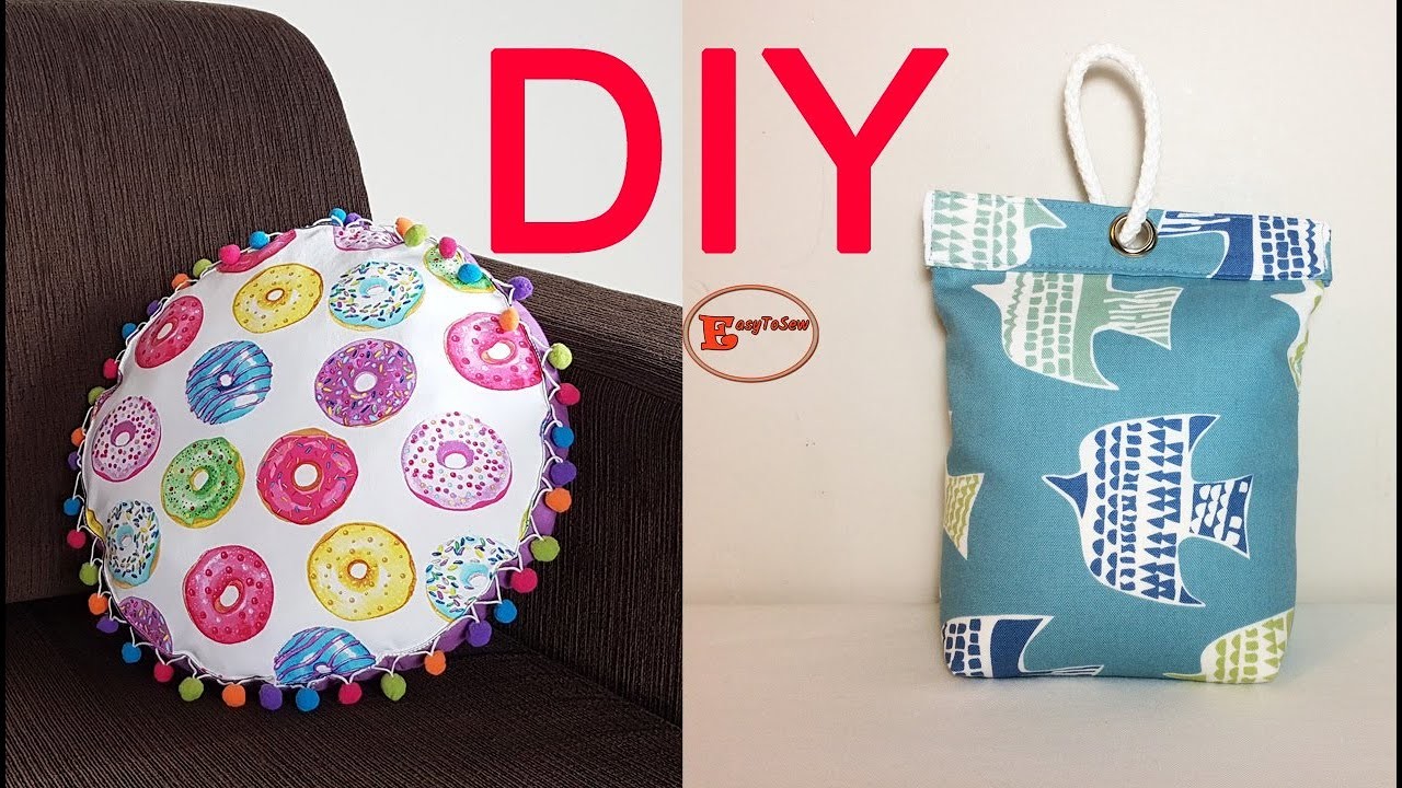 COLORFUL POM POM ROUND CUSHION | DOOR STOPPER WITH HOLDER IDEAS