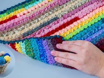 Crochet an amazing rug out of leftover yarns - even a beginner can handle it!