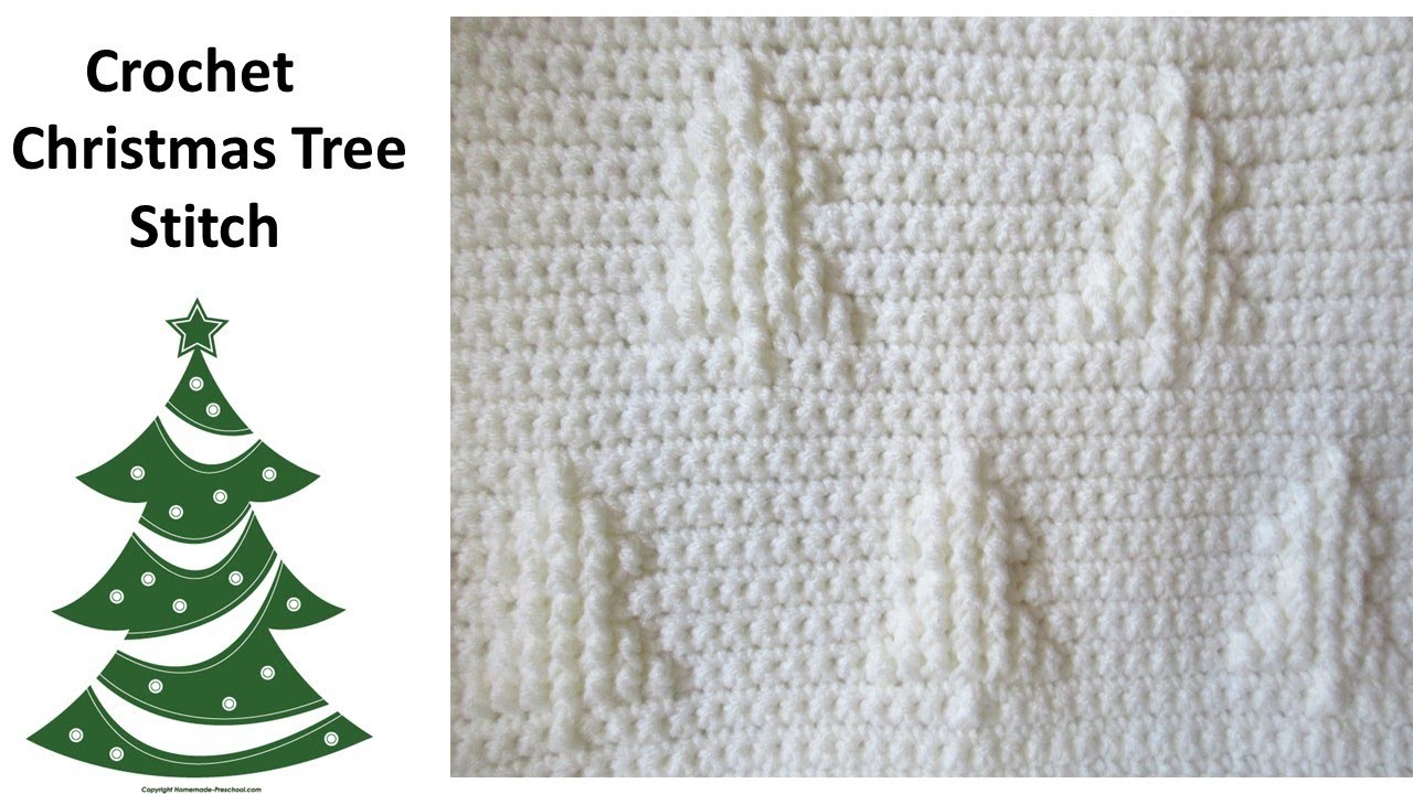 Crochet Christmas Tree Stitch - Stitch of the Week - #crochet