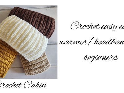 Crochet ear-warmer.headband, for beginners.