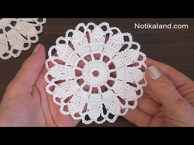 Crochet Flower Motif #6  tutorial VERY EASY