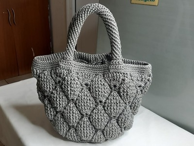 Crochet Handbag With a Beautiful Pattern - Step by step tutorial, easy for beginners