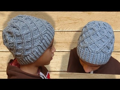 Crochet hat, double diamond stitch, a new and distinctive crochet hat