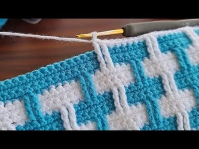 Crochet Tunisian pattern for bags, blanket.Beauty of Crochet