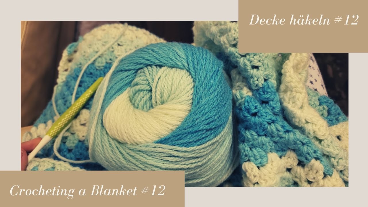 Crocheting a Blanket RealTime with no talking. Decke häkeln in Echtzeit  (kein Reden) #12