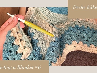 Crocheting a Blanket RealTime with no talking. Decke häkeln in Echtzeit  (kein Reden) #6