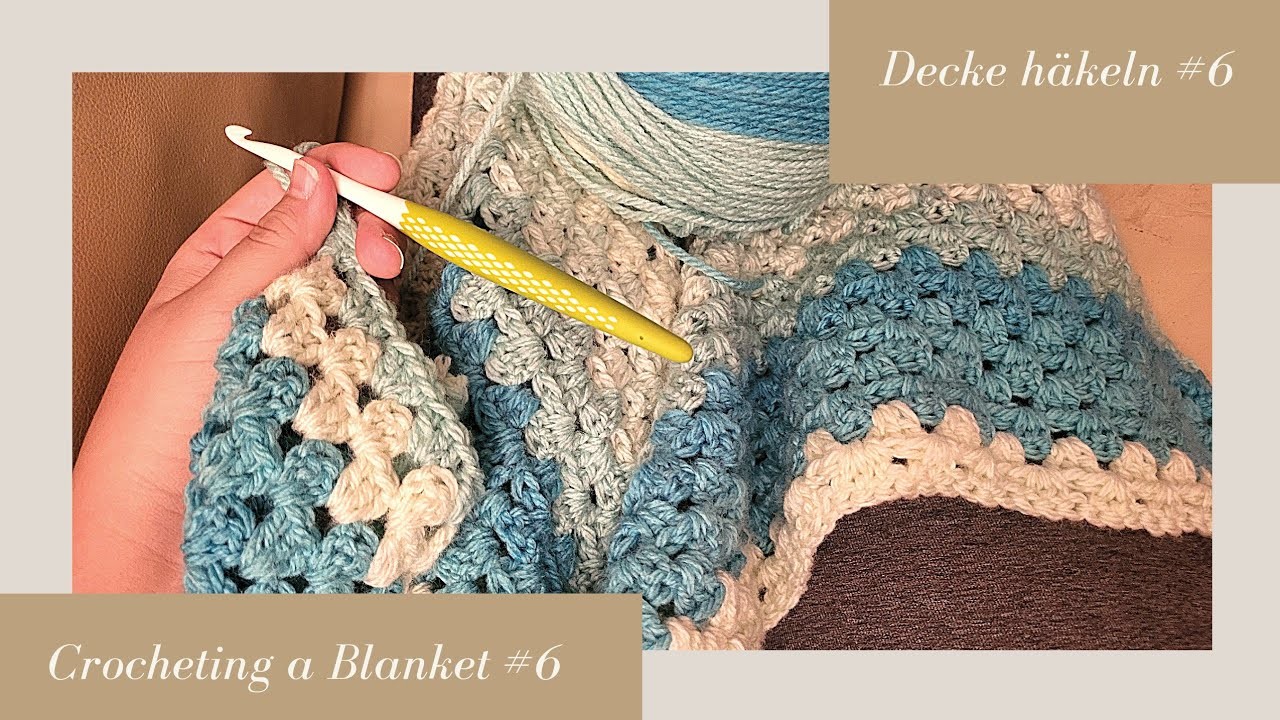 Crocheting a Blanket RealTime with no talking. Decke häkeln in Echtzeit  (kein Reden) #6