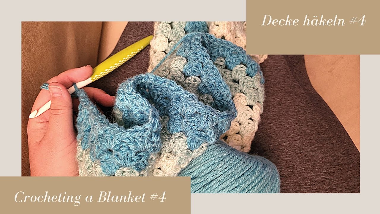 Crocheting a Blanket RealTime with no talking. Decke häkeln in Echtzeit  (kein Reden) #4