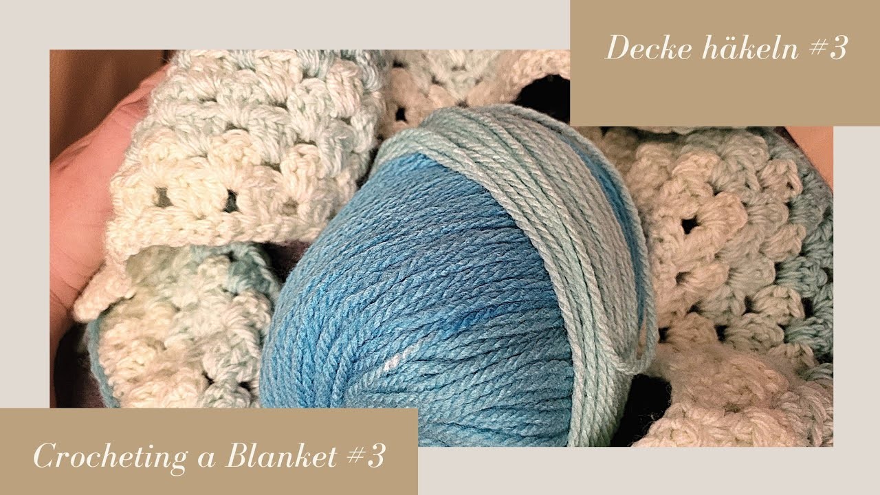 Crocheting a Blanket RealTime with no talking. Decke häkeln in Echtzeit  (kein Reden) #3