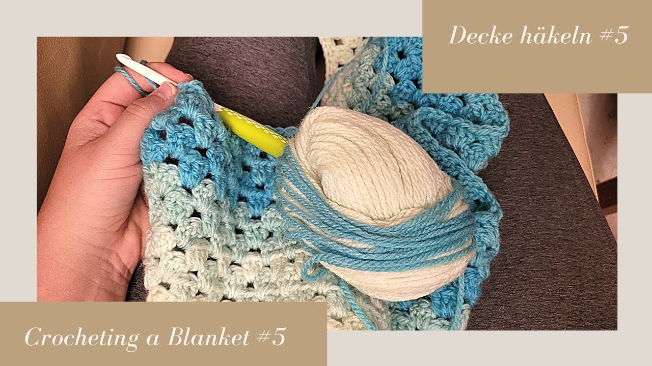 Crocheting a Blanket RealTime with no talking. Decke häkeln in Echtzeit  (kein Reden) #5