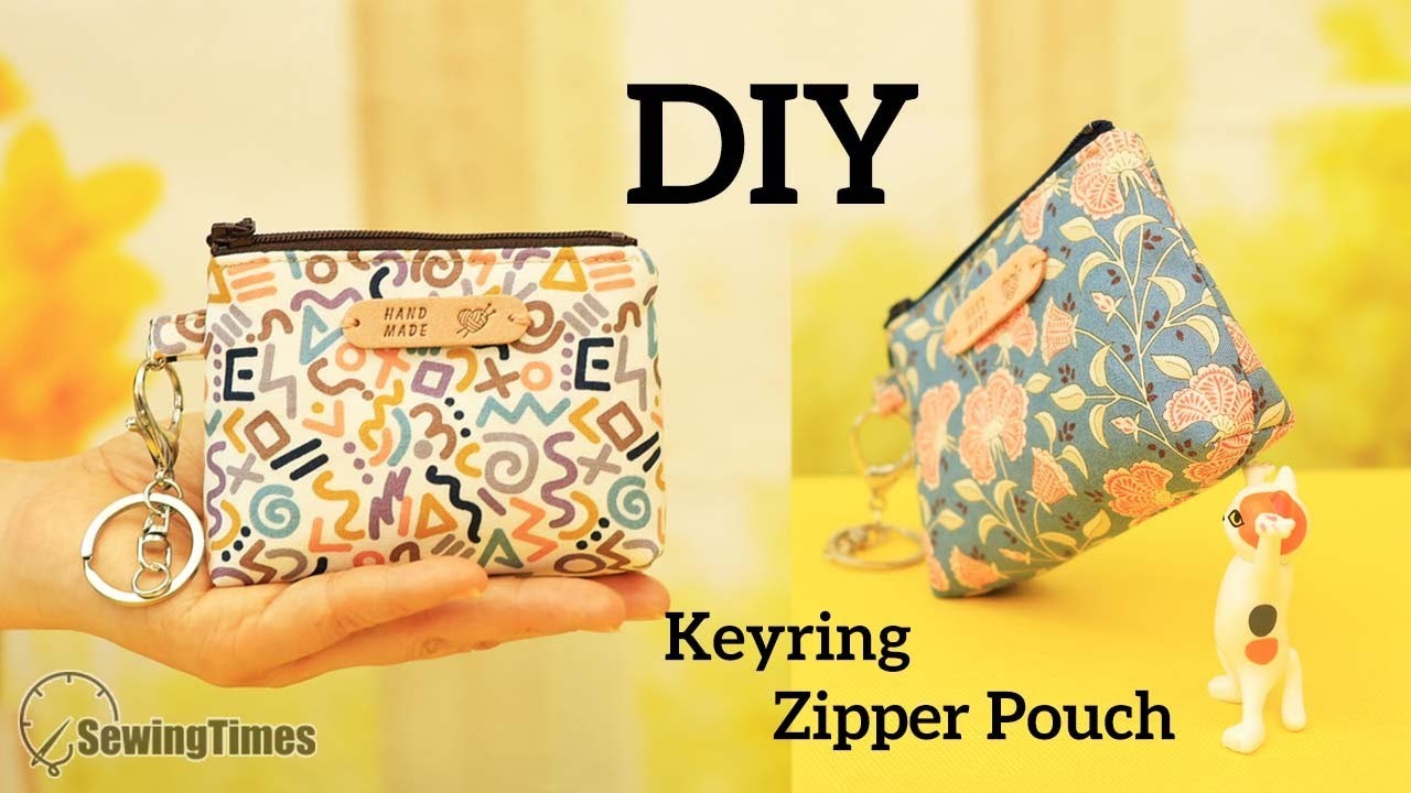 DIY Keyring Zipper Pouch | Cute Coin Purse Tutorial - Sewing Gifts Idea [sewingtimes]
