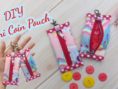 DIY Mini Coin Pouch. How to sew cute mini coin pouch.easy to sewing tutorial. cute pouch.
