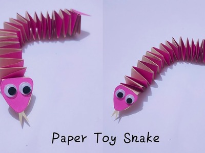 DIY paper toy | Paper snake | Origami paper crafts | Paper crafts | School crafts | Tiny life