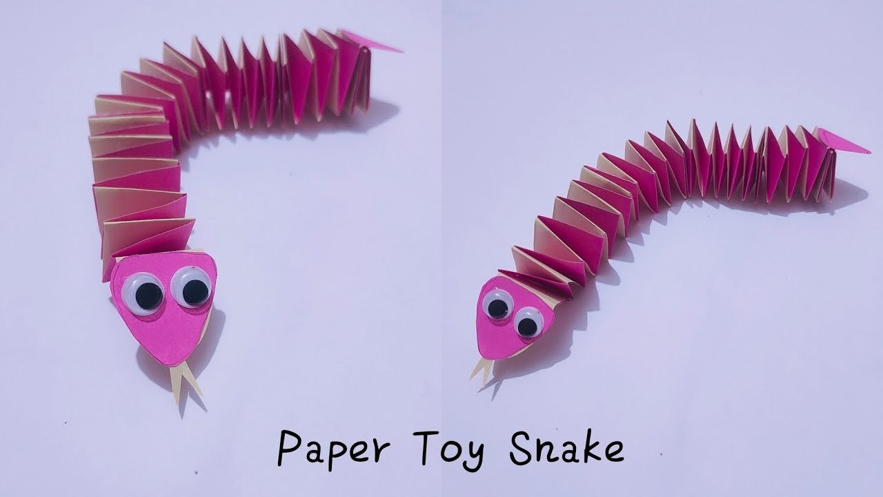 DIY paper toy | Paper snake | Origami paper crafts | Paper crafts | School crafts | Tiny life