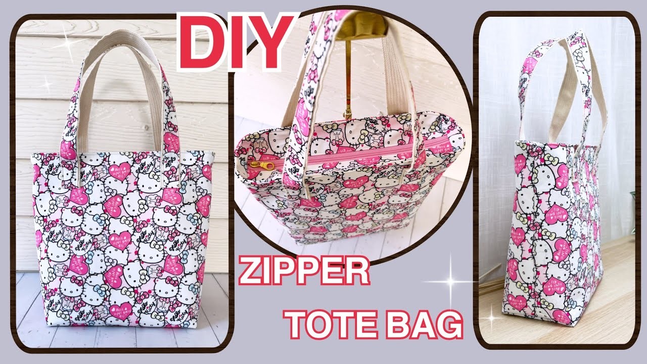 Diy Zipper Tote Bag Sewing Tutorial Beautiful & Cute Tote Bag | How to Make Tote Bag With Zipper |
