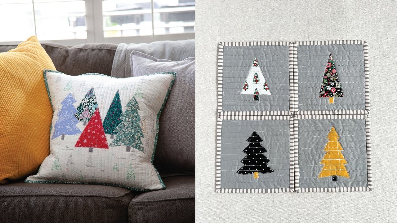 Festive Firs Pillow | How to Sew a Winter Cushion | Envelope Pillow Case | Sewing