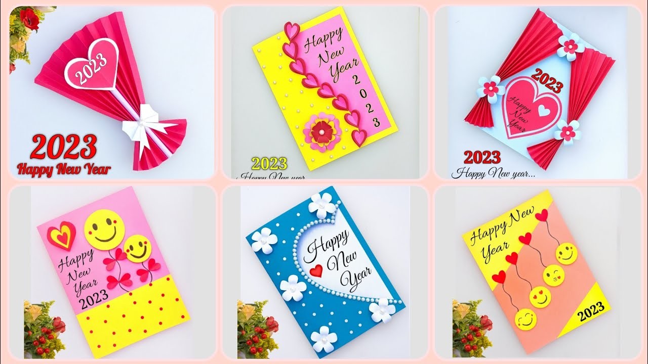 Handmade Greeting Card | How to make new year greeting card 2023 | DIY New year card making easy