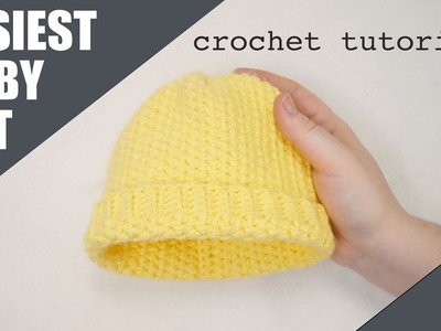 How to crochet a baby hat 0-3 months - easy tutorial for beginners