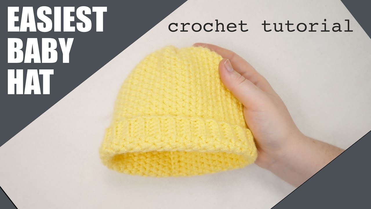 How to crochet a baby hat 0-3 months - easy tutorial for beginners
