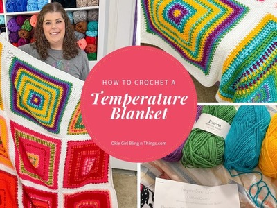 How to Crochet a Temperature Blanket, Moss Stitch Squares Temperature Blanket Crochet Pattern
