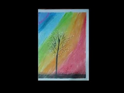 How to draw a rainbow blossom tree  | oil pastel drawing | AFRA'S ART AND CRAFTS GALLERY