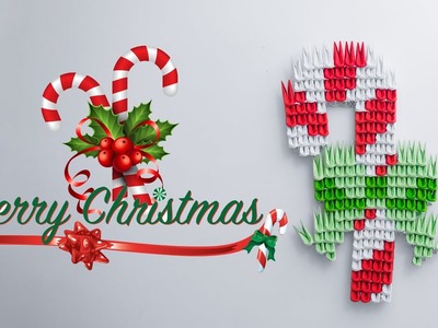 How to Make 3D Origami Pixel Art Candy Cane (1.64 Size Tutorial)