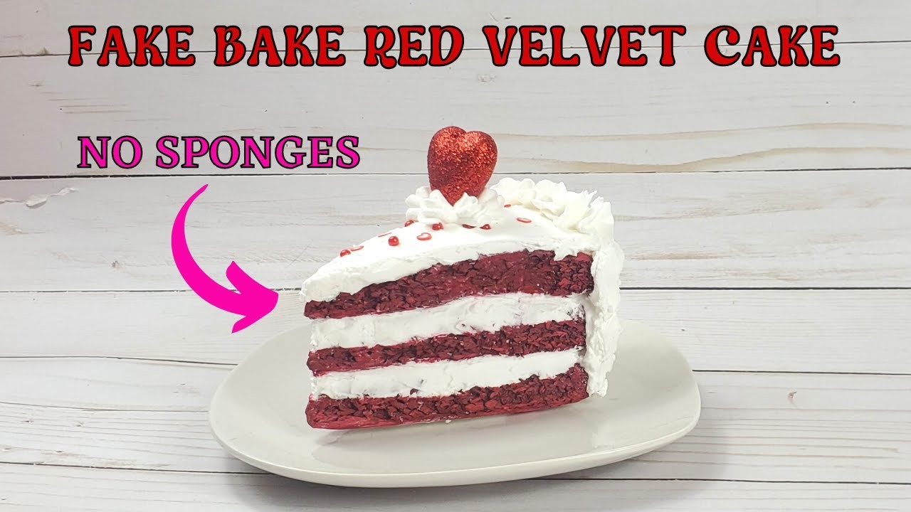 How To Make A RED VELVET FAKE CAKE SLICE Like A Pro - Valentine Fake Bake