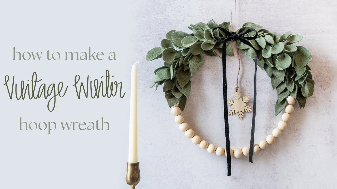 How to Make a Vintage Winter Hoop Wreath | Shabby Fabrics At Home