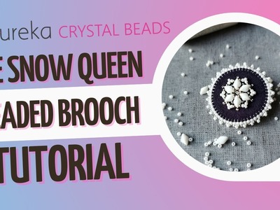????How to make the bead embroidery Snow Queen Brooch step by step tutorial beading project ft GemDuos!
