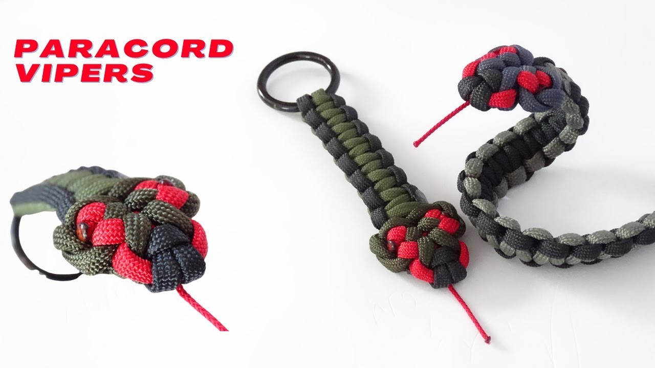 Make " The Viperidae " Viper Snake Paracord Key Fob Lanyard or Snake Ornament - design by CBYS