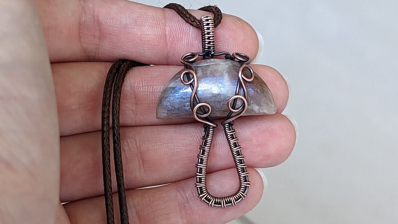 Mushroom Pendant Wire Wrapping Tutorial Using Cabochon and Round Wire