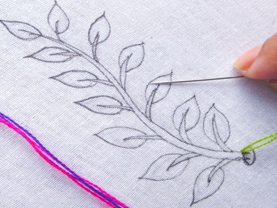 New Hand Embroidery elegant beautiful design with easy following needle sewing tutorial