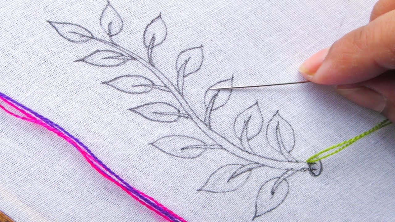 New Hand Embroidery elegant beautiful design with easy following needle sewing tutorial