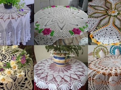 New model????????.Round white and colorful business lace tablecloth models????????