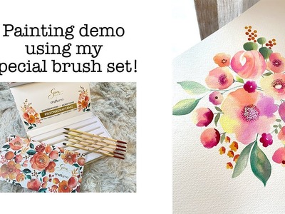 Painting a rainbow-themed floral bunch with my Craftamo brushes