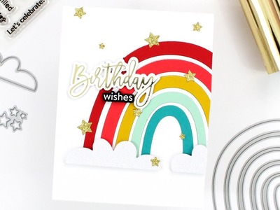 Rainbow Birthday Card & Hot Foiling With Mindy