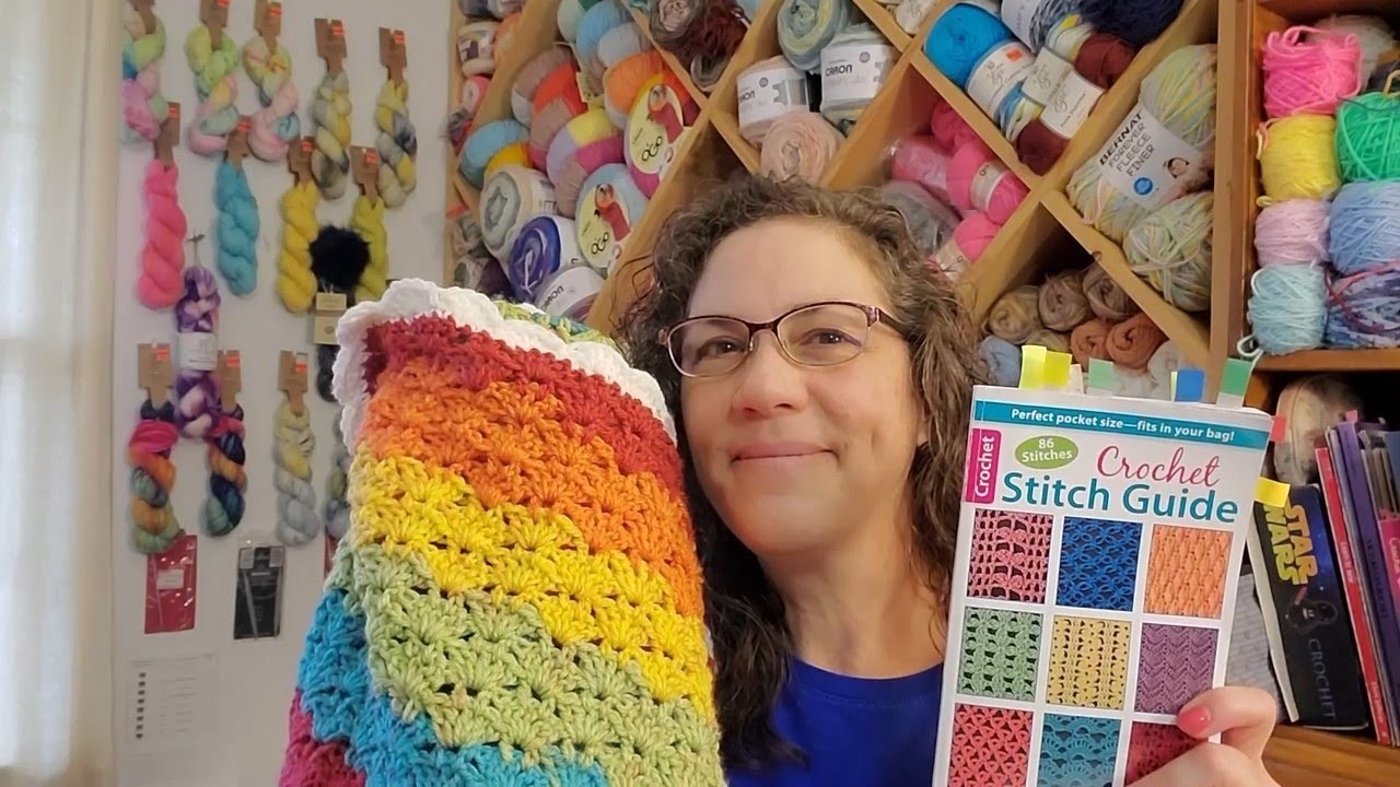 Rainbow Shell Crochet Blanket Tutorial Easy Crochet Stitch Guide Book