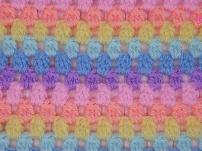 Really EASY Cluster Stripe Crochet Blanket Pattern - 2 Row repeat! Blossom Crochet ????