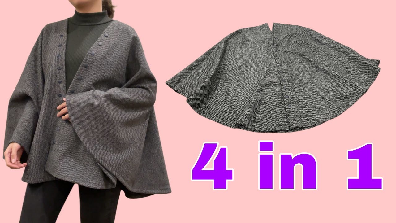 Sewing a simple cape, 4 ways to wear it