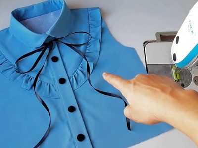 Sewing the Best amazing women's collar blouse design