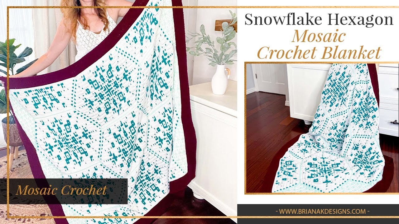 Snowflake Mosaic Hexagon Crochet Blanket Pattern Tutorial