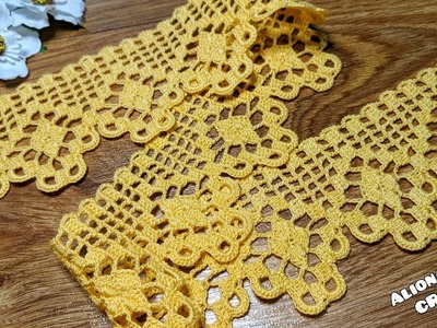 TIV croșetat manual. Beautiful crocheted LACE. Güzel tığ işi DANTEL. PIZZO all'uncinetto