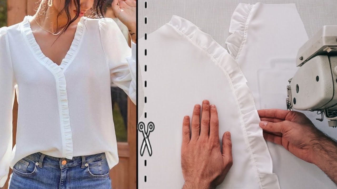 Useful Sewing Hacks and Lovely. Easy Ways to Sewing Neck With Frill Women's