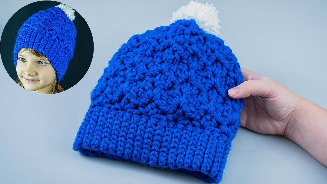 Warm crochet hat in an hour - even a beginner can handle it!