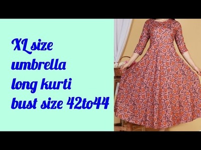 XL size umbrella long top cutting and stitching full tutorial in Tamil.