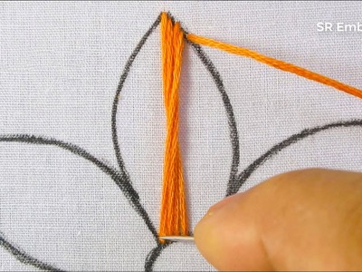Amazing Hand Embroidery Flower Design Butterfly Stitch Fancy Flower Embroidery Easy Sewing Tutorial