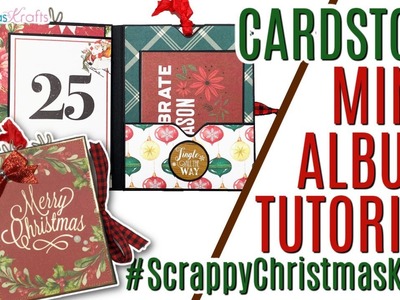 Christmas 4x5 Cardstock Mini Album TUTORIAL, @letsgetscrappy2654 Collab #scrappychristmaskrafts